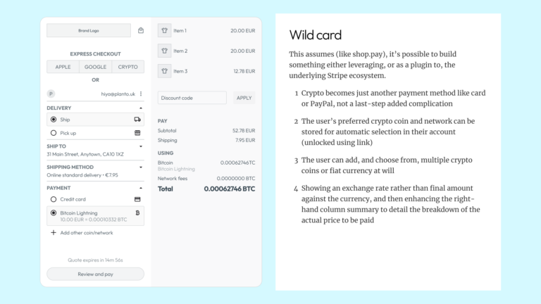 Crypto checkout concept wildcard