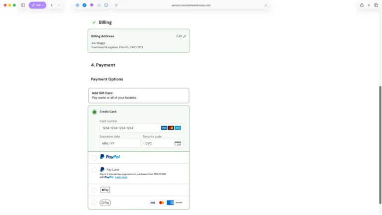 Crypto checkout example mountain warehouse