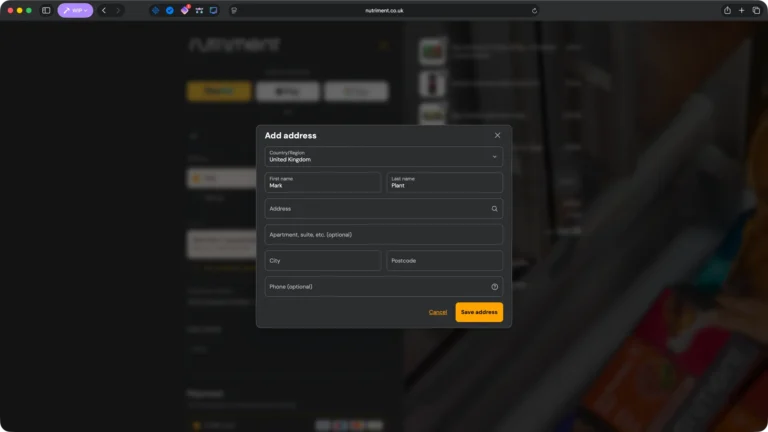 Crypto checkout example nutriment